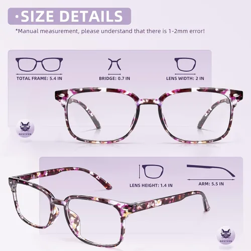 Vista 2 de NOVIVON Reading Glasses for Women, Reading glasses men, Blue Light Blocking Readers, Computer eye glasses, Cheaters