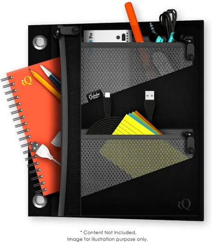 Vista 3 de iScholar Estuche para lápices expandible jumbo, 3 bolsillos, el color puede variar (55035)