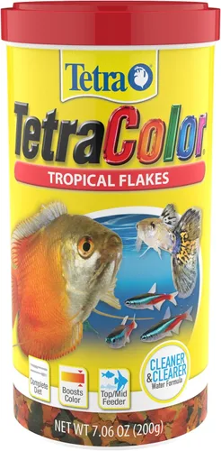Vista 12 de TetraColor Tropical Flakes, Alimento para Peces que Realza el Color, Dieta Nutricionalmente Equilibrada para Peces Tropicales, 2.2 oz