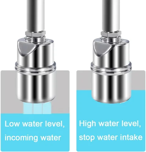 Vista 4 de Válvula de flotador de 1/2 '' a 3/4 pulgadas GHT 304 Válvula de control automático de nivel de agua de acero inoxidable para tanque de agua piscina