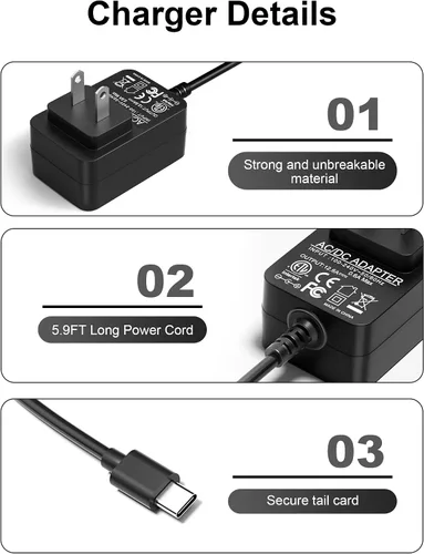 Vista 5 de for Oculus Quest2 Charger, Compatible with Meta Quest 3, 2, 1 Meta/Oculus Quest 2 Charging Dock, 5.9FT Long for Oculus Charger Cord