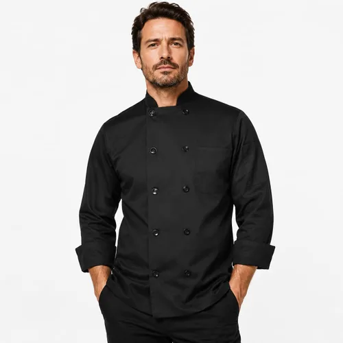 Vista 2 de ChefsCloset Chaquetilla de Chef Bordada Personalizada Chaqueta de Chef Personalizada Negro