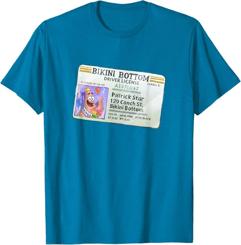 Vista 9 de SpongeBob SquarePants Camiseta con logotipo de Patrick Star Driver License King, Negro