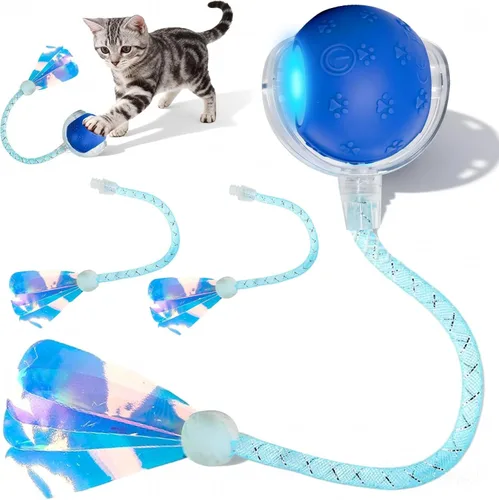 Vista 18 de Rocfish Juguetes interactivos para gatos de interior, bola de persecución automática inteligente para gatos (Naranja-N)