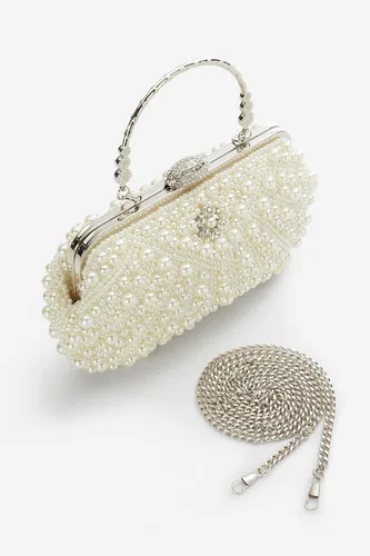 Vista 3 de BABEYOND Bolso de mano con perlas para mujer, bolsa de noche con cuentas, bolsa formal reticulada con bolsa interior para fiesta de boda