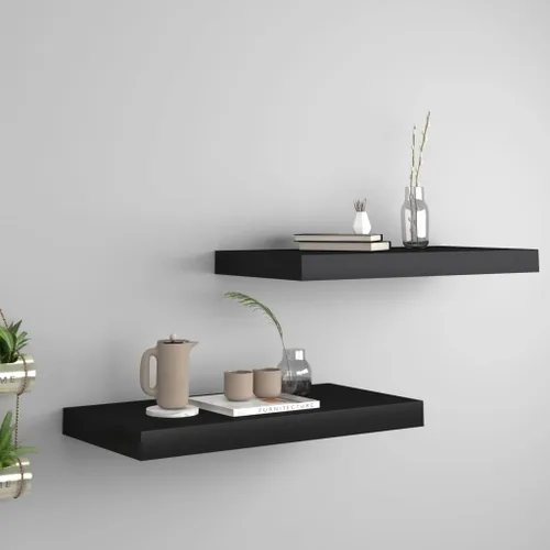 Vista 56 de Estante flotante de pared negro de 9.1 x 9.3 x 1.5 pulgadas, estante de almacenamiento de estante montado en la pared, estantes flotantes