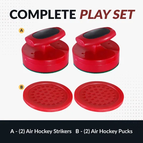 Vista 3 de Hathaway Pro-Series - Juego de discos y huelguistas de hockey de aire para sala de juegos familiar, con golpeadores ergonómicos de 4 pulgadas