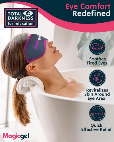 Vista 2 de Magic Gel Paquete frío de máscara de ojos Paquete de 2 mascarillas refrescantes para dormir Máscara de ojos fríos Reuable y compresa de ojos