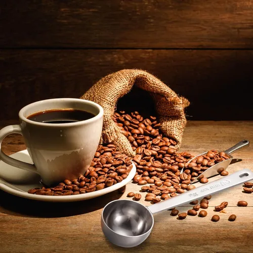 Vista 5 de Geiserailie 2 cucharadas de 2 cucharadas con mango largo, cuchara medidora de acero inoxidable de 1.0 fl oz para café, leche y fruta en polvo, té