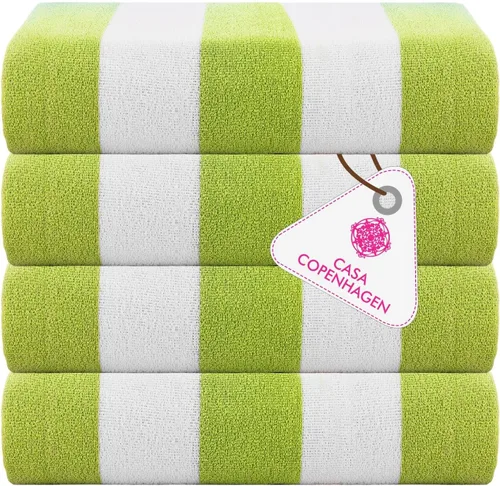 Vista 19 de CASA COPENHAGEN Exotic - Juego de 6 toallas de diseño de 100% algodón egipcio, color azul aguamarina, 550 GSM, 2 toallas de baño, 2 toallas de baño