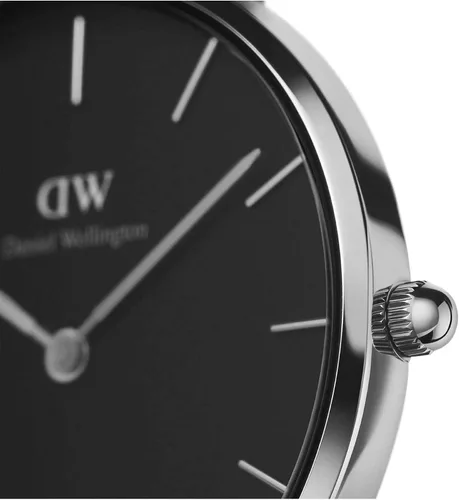 Vista 3 de Daniel Wellington Reloj pequeño Sheffield, correa de cuero negro italiano