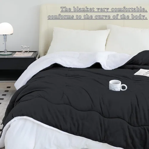 Vista 7 de CHOSHOME Manta de forro polar Sherpa - Manta gruesa y cálida para invierno, manta de felpa suave y mullida para cama, sofá y viajes