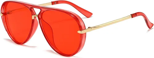 Vista 10 de Gafas de sol de gran tamaño de piloto para mujer, marco grande, gafas de sol de moda con marco de metal, sombras ovaladas Verde