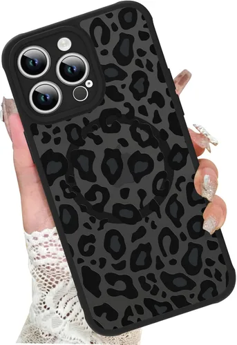 Vista 6 de KANGHAR - Funda para iPhone 11 [Compatible con Magsafe] Patrón estampado de leopardo Lindo guepardo Funda protectora magnética para niñas, mujeres