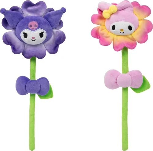 Vista 5 de Hello Kitty® and Friends 14-inch Plush Flower 2 Pack - Hello Kitty® & Cinnamoroll™ with Bendable Stems - Giftable Packaging - Officially Licensed