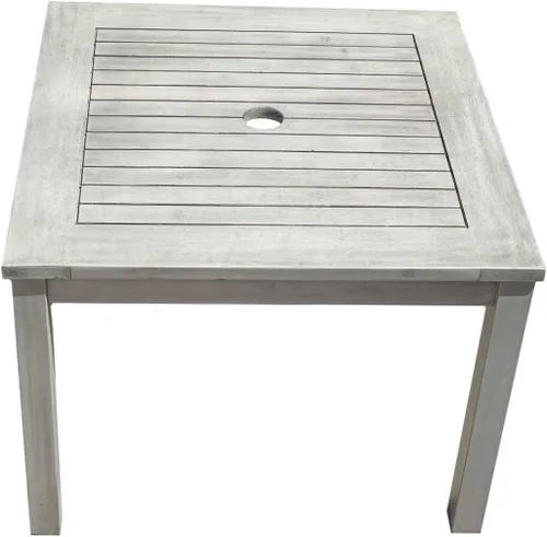 Vista 2 de Mesa auxiliar de madera para exteriores, mesa auxiliar, muebles de piscina para patio (gris madera flotante)