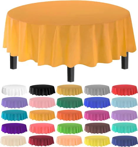 Vista 23 de allgala Juego de 12 manteles de plástico premium para mesa, desechables - 54 x 108 pulgadas - Impermeable, resistente a manchas, fácil de limpiar