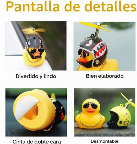 Vista 4 de wonuu - Adornos de goma para coche, diseño de pato, color amarillo