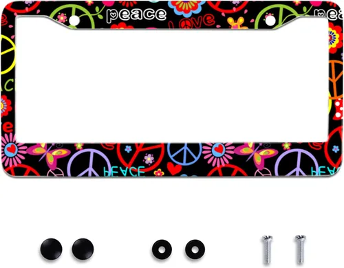 Vista 20 de Personaliza los hermosos marcos de matrícula de flor de cerezo, marco de matrícula floral para automóvil, accesorios universales de aluminio