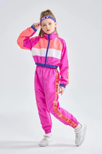 Vista 7 de Conjunto de ropa de baile para niñas, disfraz moderno de equipo de jazz de hip hop, conjuntos de ropa de baile para niñas