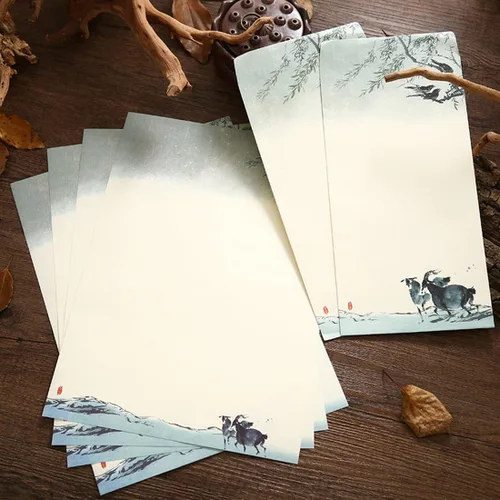 Vista 7 de SCStyle 16 bonitos sobres retro de 8.46 x 4.33 pulgadas, 32 encantadores diseños especiales kawaii estilo chino papelería papel carta de escritura