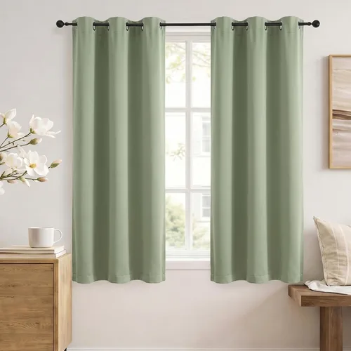 Vista 73 de Simplebrand Cortinas blancas puras de 96 pulgadas de largo para oscurecer la habitación, juego de 2 paneles para dormitorio/sala de estar, bloqueo