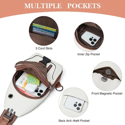 Vista 8 de Mroede Bolso bandolera para mujer, bolso cruzado para mujer, bolsa de pecho, riñoneras para mujeres, adolescentes y niñas para viajes escolares