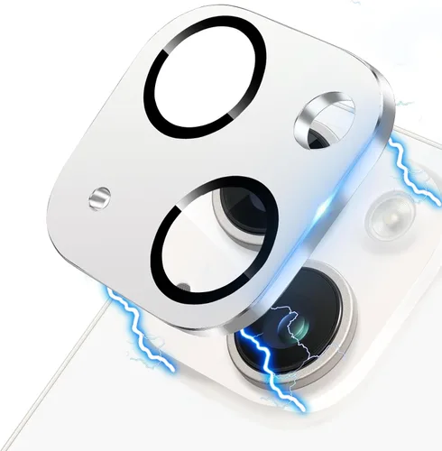 Vista 13 de Protector de lente de cámara para iPhone 13 & iPhone 13 Mini, brillante con diamantes de imitación 3D con purpurina, cubierta de cámara de vidrio