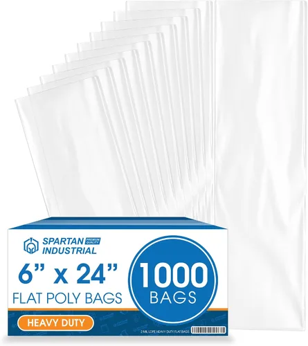 Vista 10 de Bolsas de polietileno planas de extremo abierto de 3 x 12 pulgadas (1000 unidades) – Bolsas de plástico transparentes termosellables de 2 mil