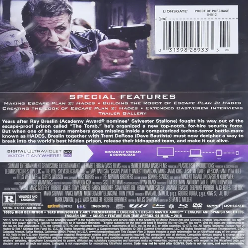 Vista 2 de Escape Plan 2 Hades Blu-Ray DVD Digital