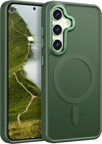 Vista 11 de Rayboen Funda para Samsung Galaxy S24 Plus, funda S25 Plus, Sensación de Piel Esmerilada Translúcida Parte Trasera de PC Duro Borde de Silicona