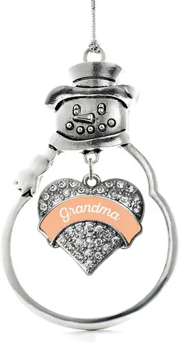 Vista 153 de Inspired Silver - Big Sis - Adorno de Navidad plateado - Adorno de árbol de Navidad con dije de corazón con circonita cúbica - Decoración colgante