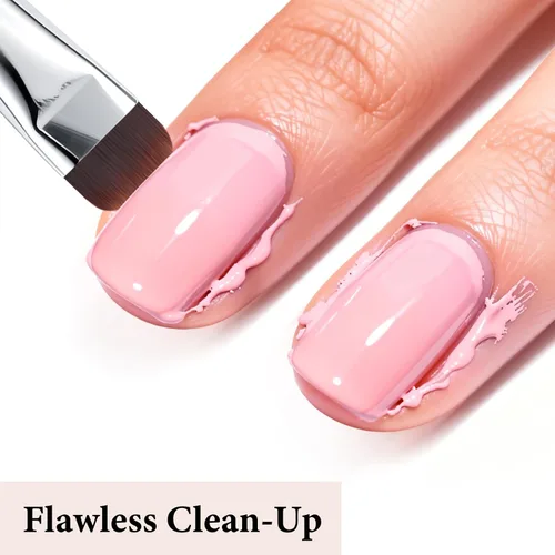 Vista 3 de French Tip Brush - Herramienta de arte de uñas para limpieza y poligel Cepillo de punta francesa F18