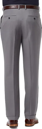 Vista 3 de Haggar Pantalones para Hombre de Comodidad Premium con Ajuste Clásico y Pliegues Frontales en Tallas Regulares y Grandes y Altas