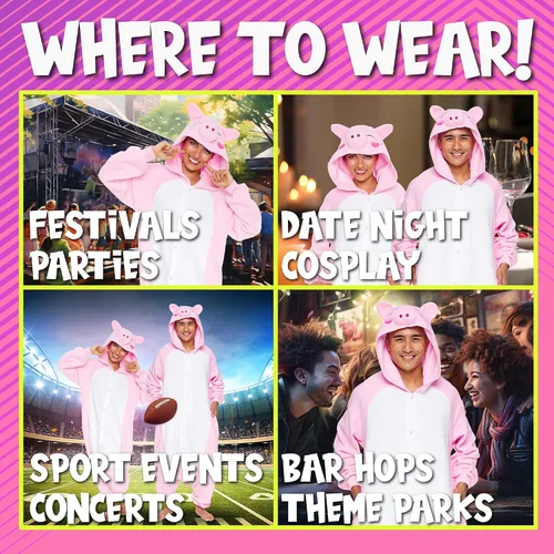 Vista 5 de FUNZIEZ! - Disfraz de Halloween para adultos, de animales y criaturas marinas, mameluco afelpado para cosplay, para mujeres y hombres