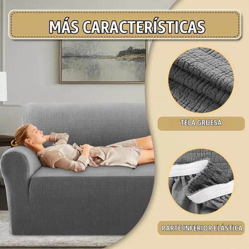 Vista 7 de H.VERSAILTEX - Funda elástica para sofá de jacquard con protector de muebles impermeable de 1 pieza, fundas para sofá elásticas con parte inferior
