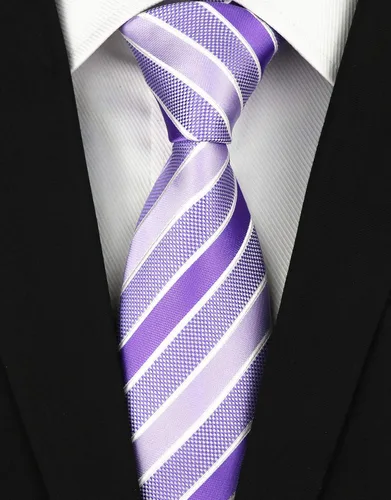Vista 112 de Secdtie Corbata clásica de seda tejida jacquard a rayas para hombre