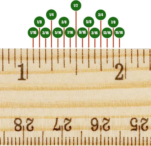 Vista 3 de KINJOEK 72 paquetes de reglas de madera de 12 pulgadas, 2 escalas imperiales métricas de madera de pino de doble cara, regla de medición escolar a
