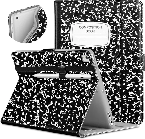 Vista 27 de DTTO para iPad de 9.7 pulgadas 5ª/6ª generación 2018/2017, funda con soporte para Apple Pencil, funda de cuero premium tipo folio con soporte