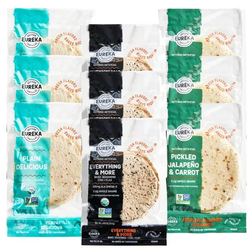Vista 20 de Eureka Tortilla All Flavors - Paquete variado Tortillas de harina artesanales Mini granos enteros de 6 pulgadas Veganas, sin OMG, bajas