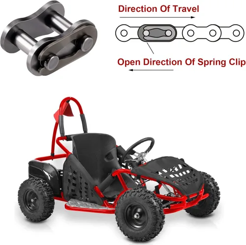 Vista 5 de PAGOW Rodillo de eslabones maestros de cadena #35, conector resistente de aleación de acero para bicicleta, mini hoyo de karting, ATV, scooter