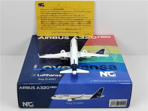 Vista 5 de ACE HOBBY NG Models Lufthansa para Airbus A320 D-AINY Lovehansa 1:400 modelo de avión preconstruido