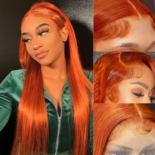 Vista 22 de Peluca de encaje frontal de cabello humano ondulada tipo body wave de 13x6. Peluca de cabello humano predepilada con cabello de bebé. Peluca