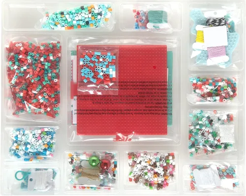 Vista 8 de Perler 80-56960 12 días de manualidades, kit de cuentas de fusión de Navidad hace 12 proyectos, multicolor, 3823 piezas 12 días de Navidad