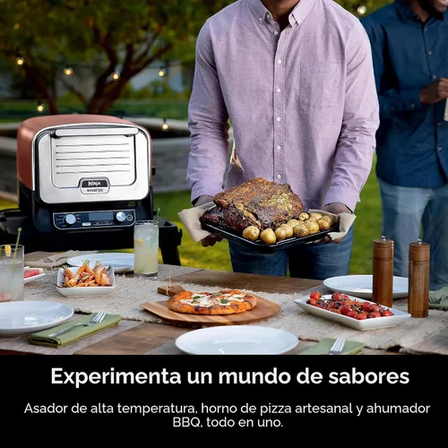 Vista 8 de Horno de pizza de leña al aire libre Ninja, asador eléctrico portátil 8 en 1, calienta hasta 700°F, 5 configuraciones de pizza artesanal, caja