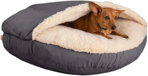Vista 20 de Snoozer Cama de lujo de microsuede acogedora estilo cueva para mascotas, pequeña, antracita For small sized pets, Removable washable cover