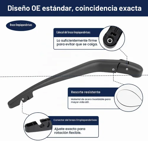 Vista 4 de X AUTOHAUX Juego de brazos limpiaparabrisas trasero para Honda Fit Jazz 09