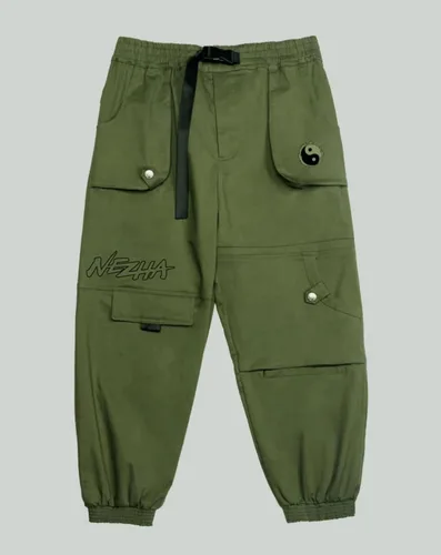 Vista 5 de Niepce Inc Pantalones cargo japoneses para hombre con correas