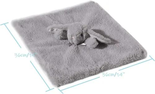 Vista 7 de CREVENT Mantas de bebé suaves y acogedoras para niños y niñas + manta de seguridad, juego con una bolsa de regalo esenciales para recién nacidos Gris