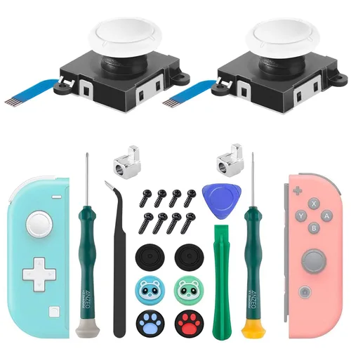 Vista 7 de LONANDY 2 Pack Joycon Joysticks, Joycon Repair Kit Joystick Replacement Parts for Nintendo Switch, Switch Lite & Switch OLED, Include Thumb Grips